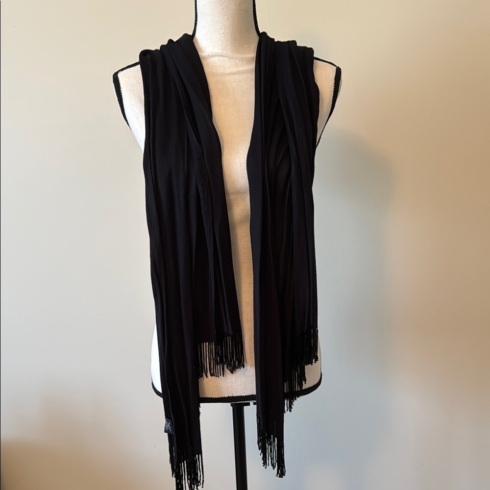 Elegant Black Fringe Scarf